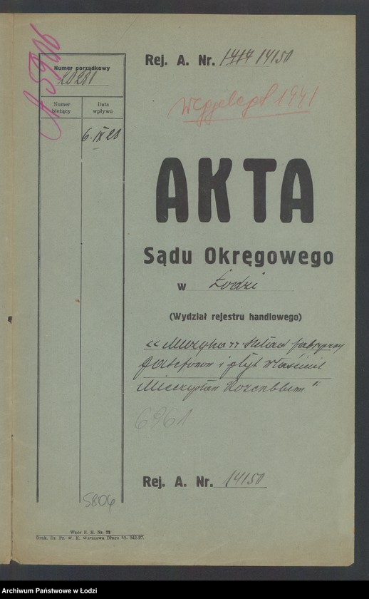 Obraz 2 z jednostki ""Muzyka" wł Mieczysław Rozenblum- skład fabryczny patefonów i płyt"