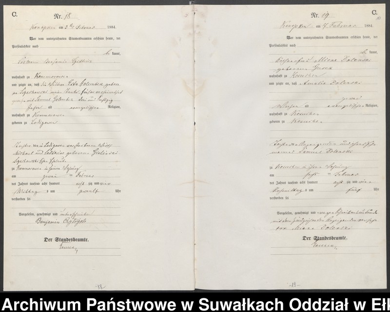 image.from.unit.number "[Sterbe-Haupt-Register des Königlich Preussischen Standes-Amtes Belzonzen Kreis Johannisburg]"