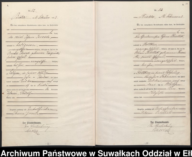 image.from.unit.number "Geburts-Haupt-Register des Königlichen Preussischen Standes-Amtes Belzonzen Kreis Johannisburg"