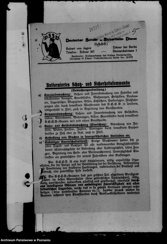 Obraz 9 z jednostki "Bewachungsgewerbe"