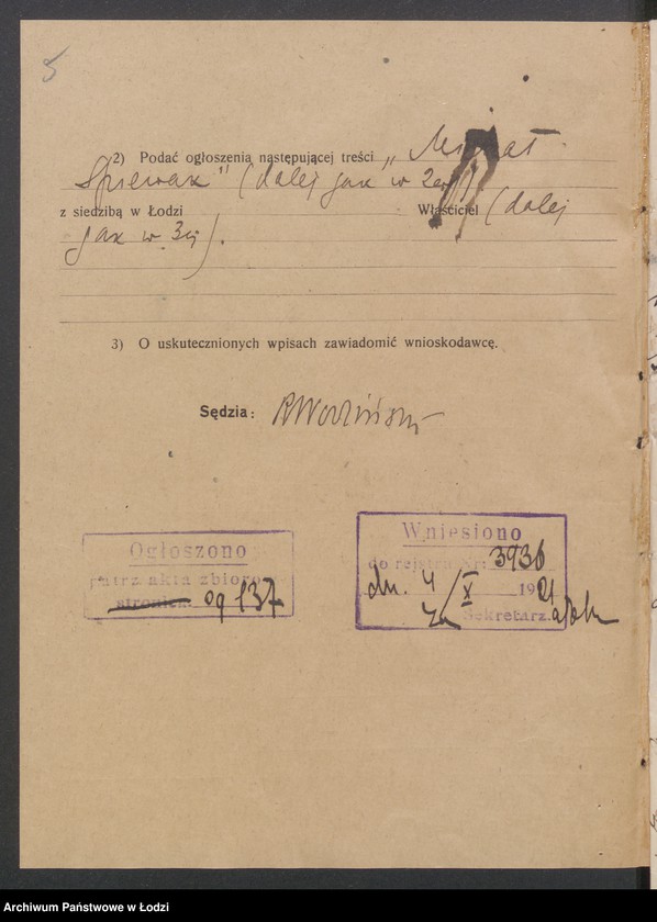 Obraz 7 z jednostki "Michał Śpiewak – prowadzenie fabryki sukna, tkalnia i skręcalnia"