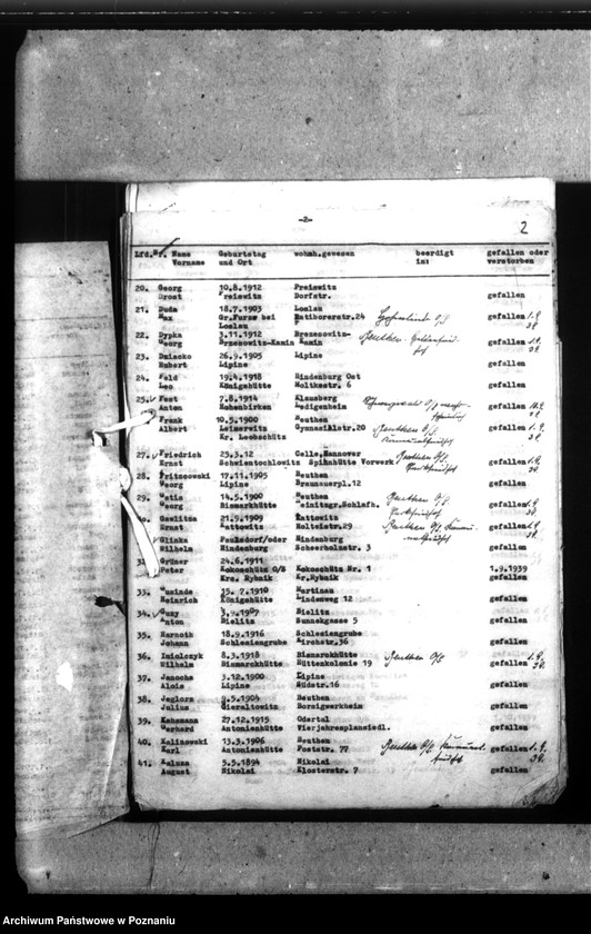 Obraz 6 z jednostki "Freikorpskämpfer "Ebbinghaus" - Oberschlesien- polegli w 1939 roku"