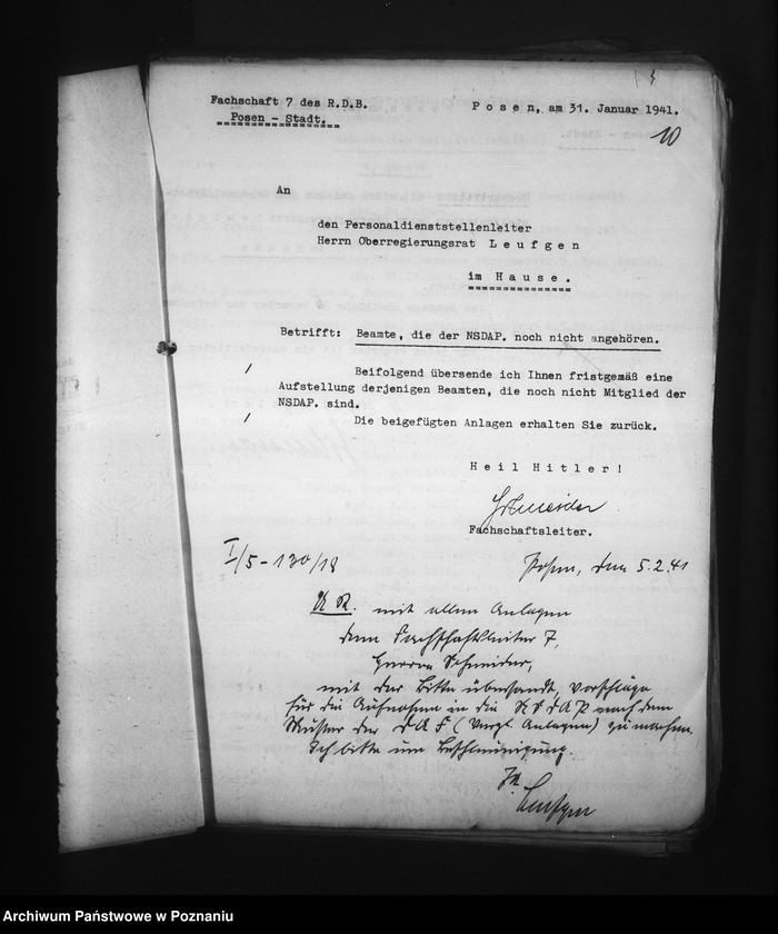 Obraz 14 z jednostki "Überprüfung und Erfassung der Angestelten. Polnische Angestellten des Reichsarchivs und im Referat der Statistik"