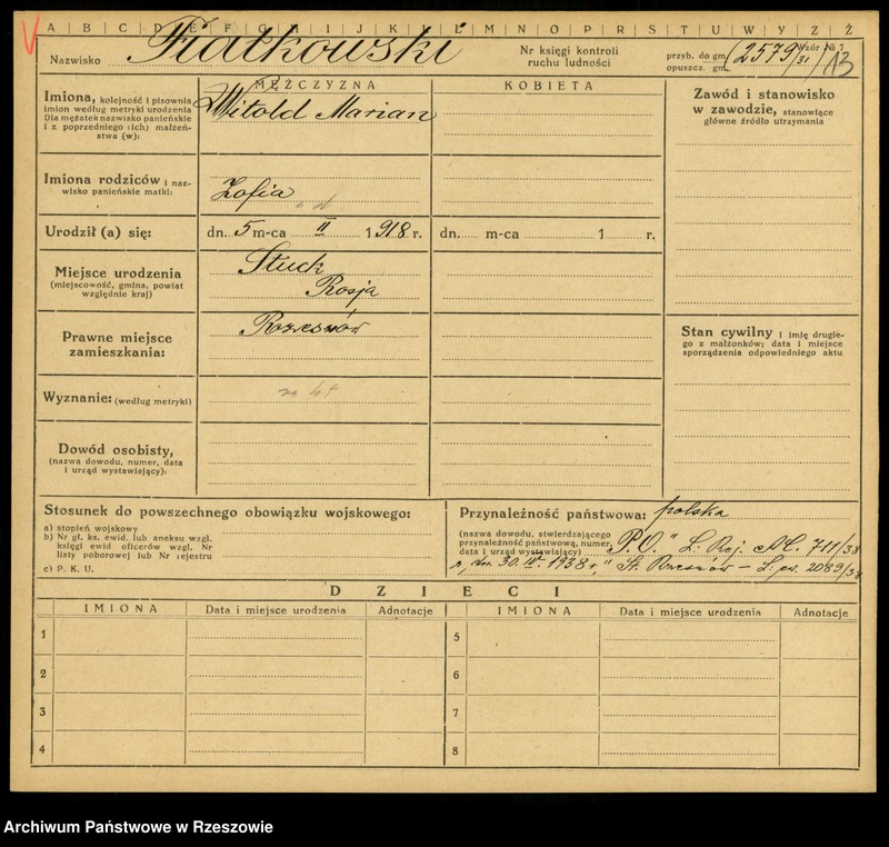 image.from.unit.number "Kartoteki kontroli ruchu ludności Litera: F"