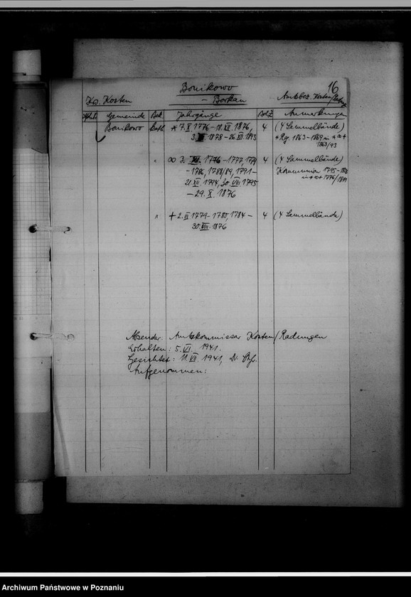 image.from.unit.number "Einziehungsprotokolle [ksiąg kościelnych] Kreis Kosten [powiat kościański]"