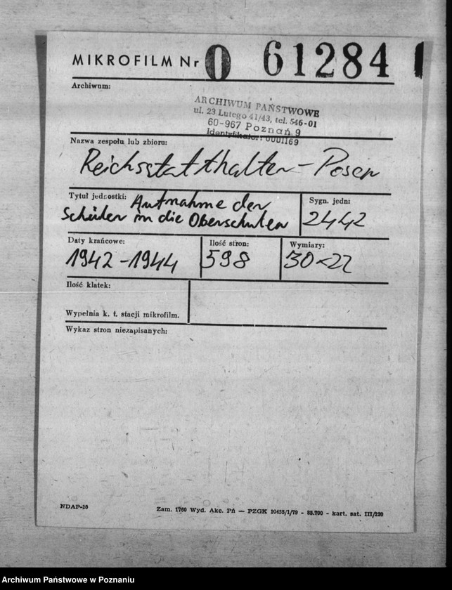 Obraz 2 z jednostki "Aufnahme der Schüler in die Oberschulen."