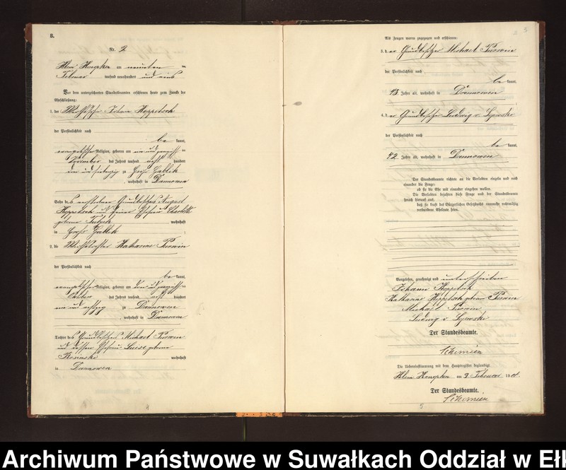 image.from.unit.number "Heiraths-Neben-Register des Preussischen Standes-Amtes Gross Konopken Kreis Loetzen"