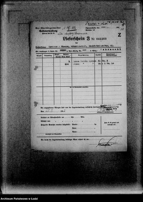 Obraz 15 z jednostki "306 Rucksack L-Z. [Korespondencja, zamówienia i kalkulacje]"