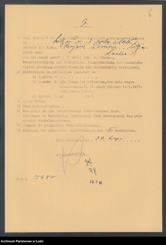 Obraz 8 z jednostki "Mojżesz Limon – wyrób towarów bawełnianych"