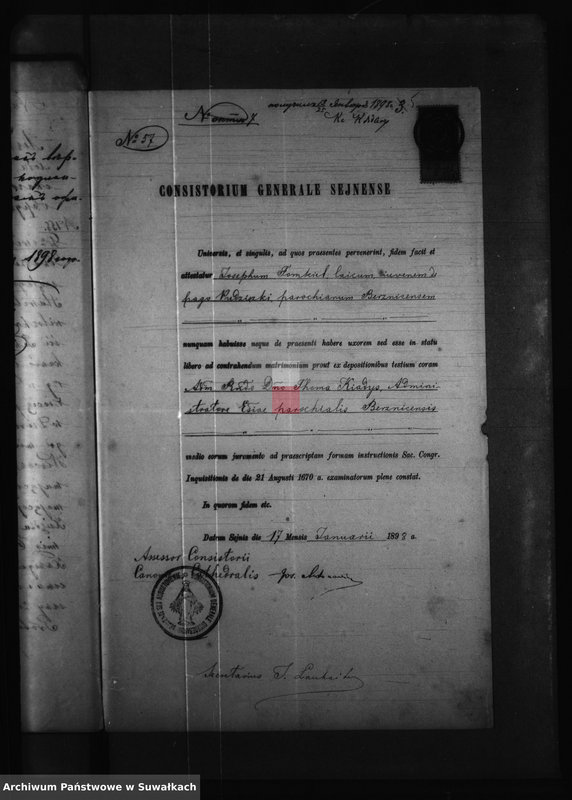 image.from.unit.number "Dokumenty brakosočetavšichsja lic Berznickago R. Katoličeskago Prichoda za 1898 god"