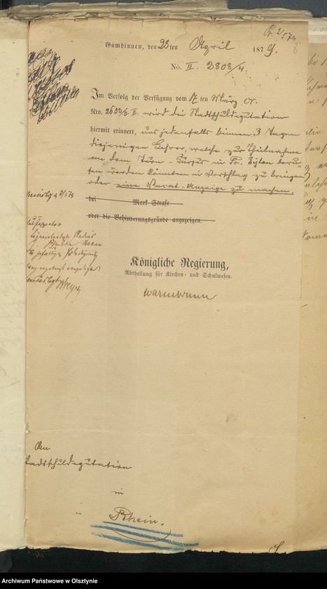 image.from.unit.number "Das Städtlische Schulwesen. Der Lehrer Anstellungssachen und Personalia"
