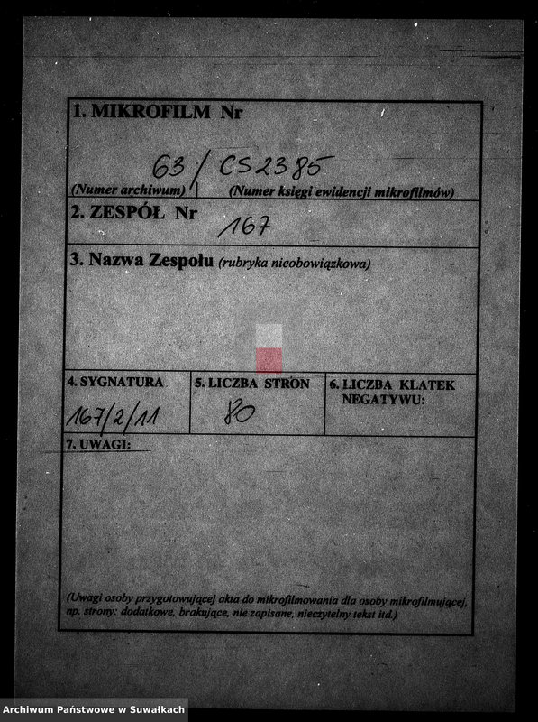 image.from.unit.number "Dowody służące do Aktów Małżeństwa Urzędnika Stanu Cywilnego Gminy Wigierskiey w Obwodzie i Woiewództwie Augustowskim na rok od 1-go Stycznia 1823 do ostatniego Grudnia tegoż roku."