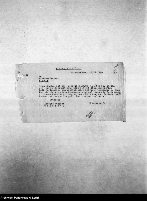 Obraz 9 z jednostki "Bedarfsmeldungen [Kopie skierowanych do GV zapotrzebowań na surowce, materiały, narzędzia, maszyny itp. potrzebne resortom pracy do produkcji]"