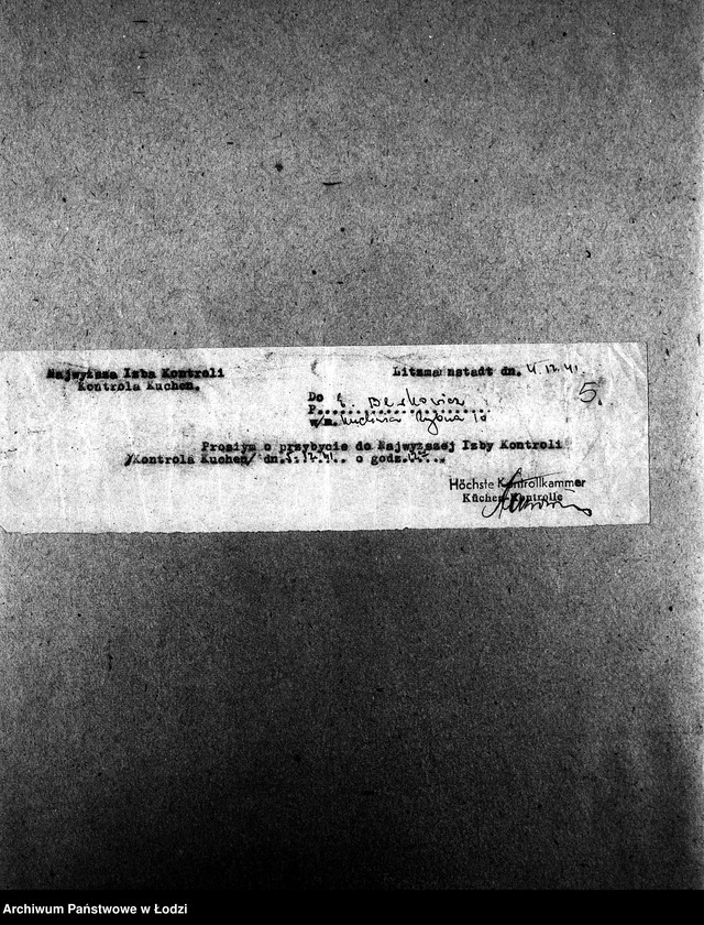 Obraz 8 z jednostki "[Wezwania osób oskarżonych o sprzedaż otrzymanych na talony produktów, by przybyły do Biura Kontroli Kuchen. Raporty kontrolerów]"