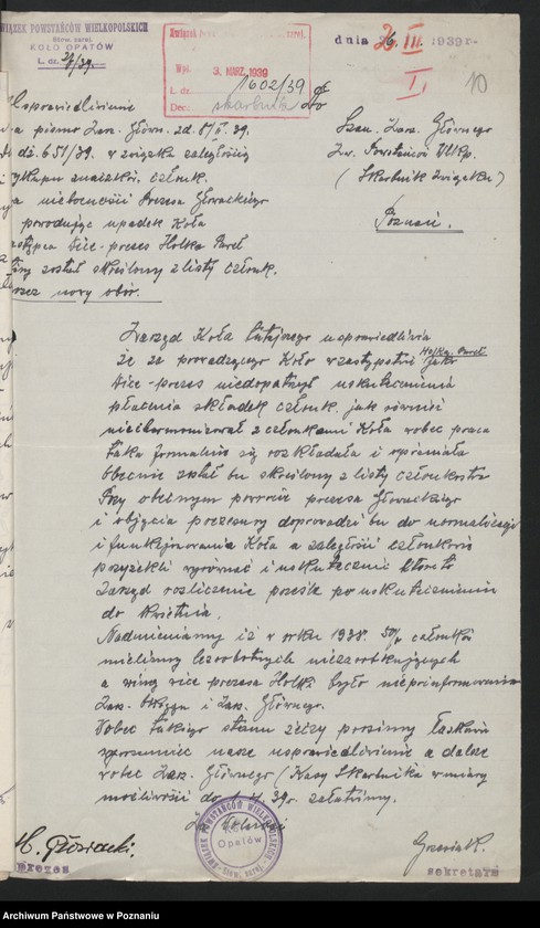 Obraz 17 z jednostki "Korespondencja skarbnika Zarządu Głównego Związku Powstańców Wielkopolskich."