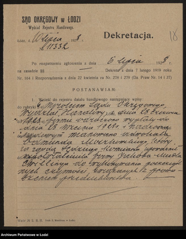 Obraz 20 z jednostki "Jakub Mendel Cwilling- sprzedaż galanterii"