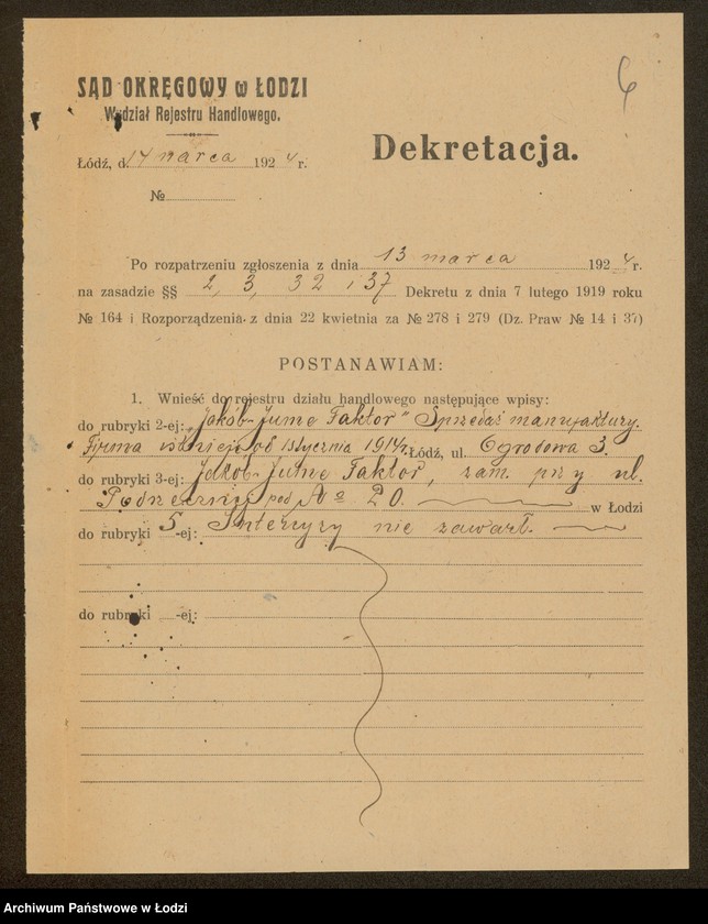 Obraz 8 z jednostki "Jakób Jume Faktor- sprzedaż manufaktury"