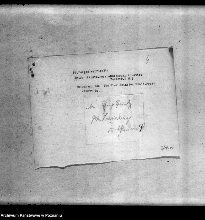 Obraz 10 z jednostki "Korespondencja w sprawie miejscowych Niemców ze Śląska, Wielkopolski i Poznania, którzy zginęli w 1939 roku"