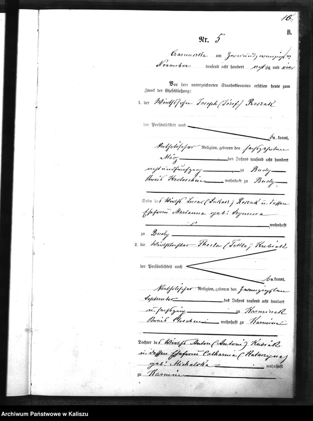 Obraz 12 z jednostki "[Księga małżeństw]"