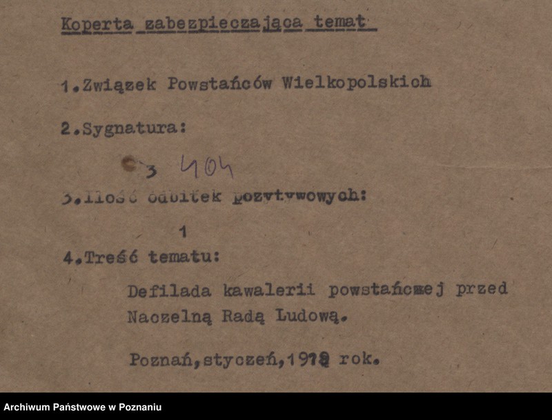 Obraz 4 z jednostki "Defilada kawalerii powstańczej przed Naczelną Radą Ludową."