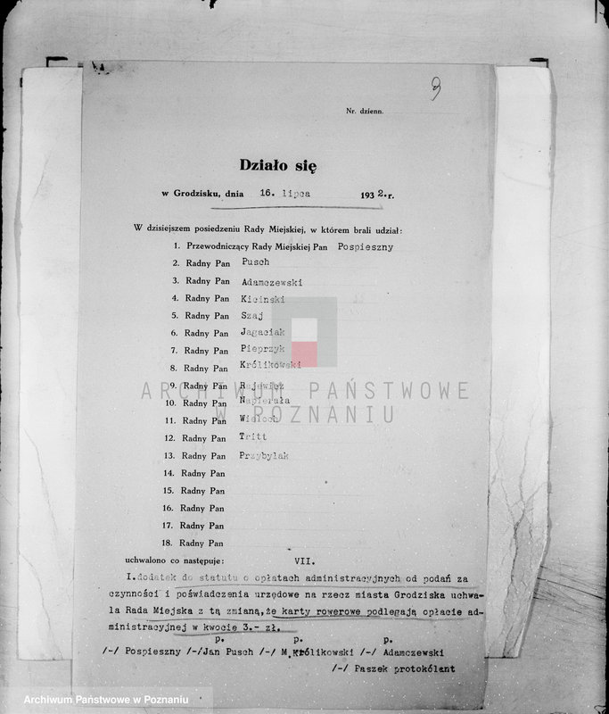 Obraz 13 z jednostki "Daniny komunalne miasta Grodziska"