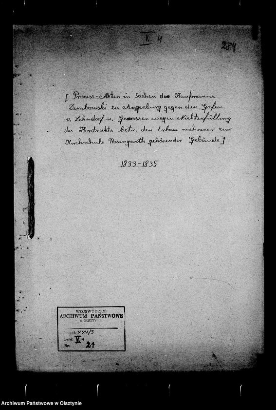 image.from.unit.number "/Prozess- Akten in Sachen des Kaufmanns Dembowski in Angerburg gegen den Gf. Lehndorff u. Genossen wegen Nichterfüllung des Kontrakts/"