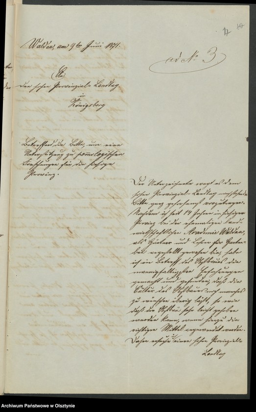 image.from.unit.number "Acta des [20]ten Provinzial-Landtages der Stände des Königreichs Preußen betreffend Petitionen über welcher zur Tagesordnung gegangen"