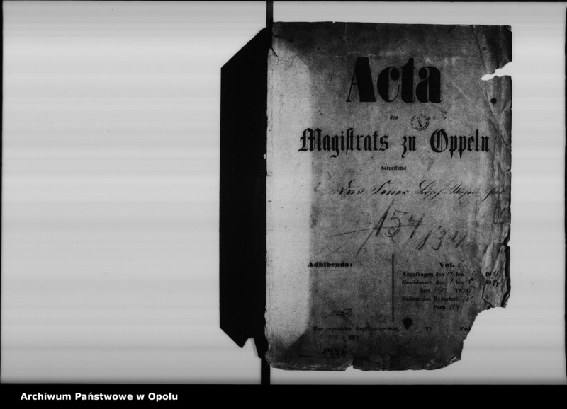 image.from.unit.number "Acta des Magistrats zu Oppeln betreffend das Feuer Lösch-Wesen hier Vol. I"