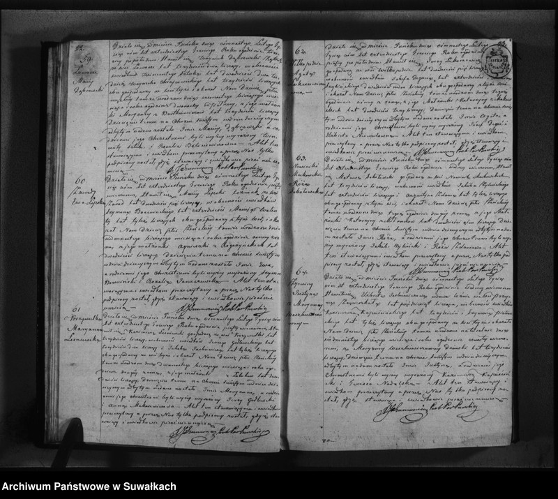image.from.unit.number "Księga duplikat urodzonych, zaślubionych i umarłych parafiy katolickiej Puńsk na rok 1843"