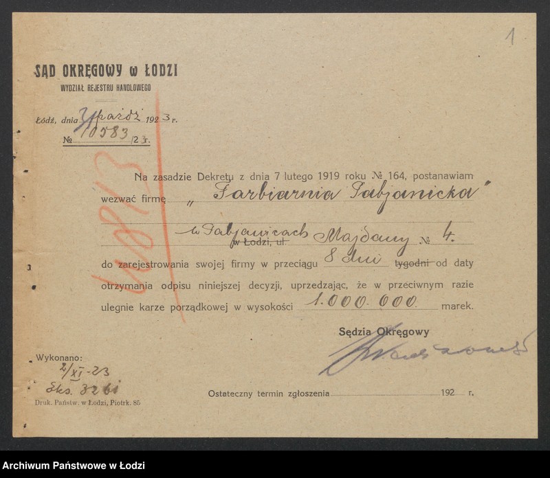 Obraz 3 z jednostki "Firma "Pabjanka" Maroko i Lipski - prowadzenie farbiarni i wykańczalni"