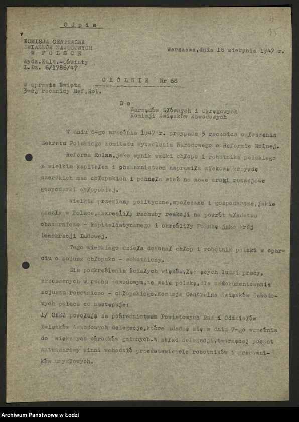 Obraz 16 z jednostki "Okólniki, uchwały i instrukcje związków zawodowych"