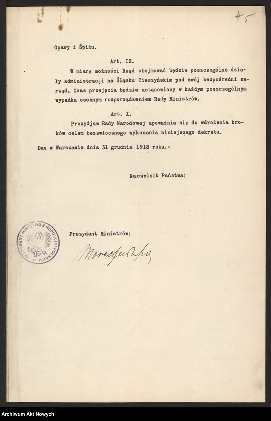 image.from.unit.number "Dekrety (wydawane przez Naczelnika Państwa), tom I"