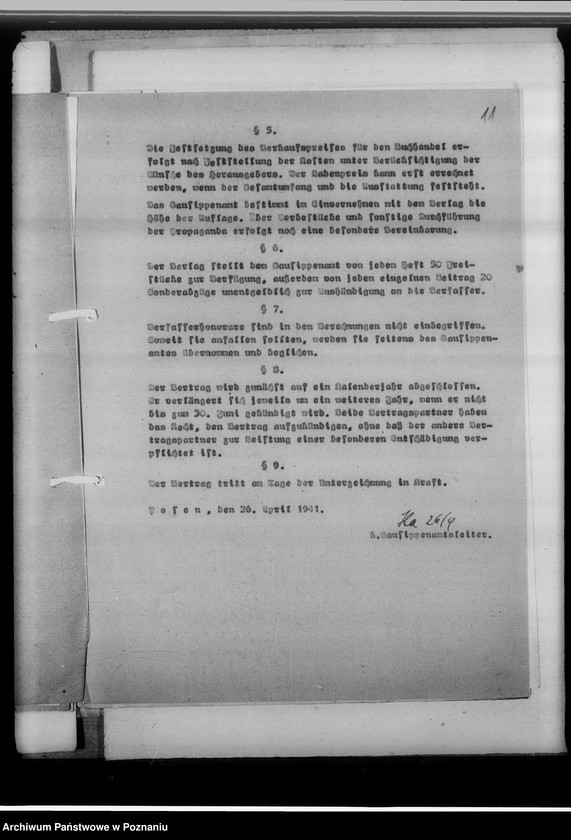 Obraz 15 z jednostki "Zeitschrift für ostdeutsche Sippenforschung [korespondencja w sprawie prospektu wydawnictwa, umowa z Wydawnictwem Pedagogicznym]"