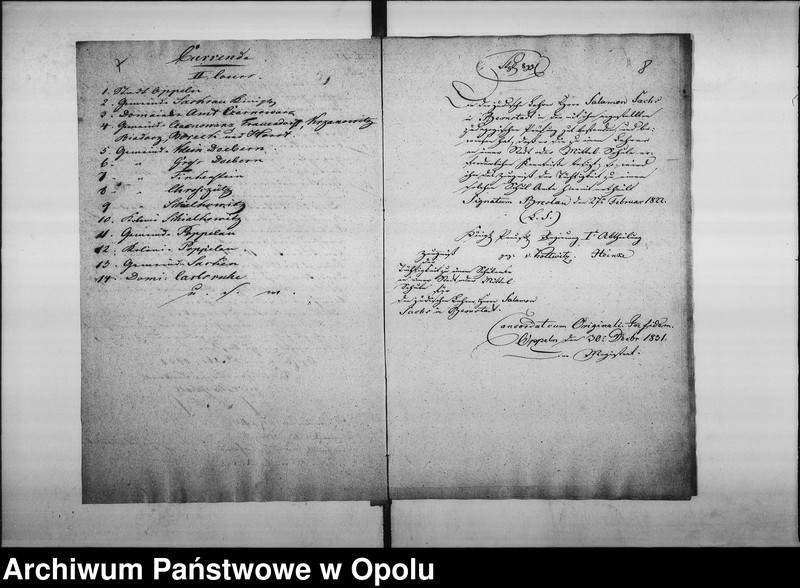 Obraz 10 z jednostki "Acta des Magistrats zu Oppeln betreffend die Einreichung der Nachweisung von dem Schulbesuch der jüdischen Kinder an das Königl[iche] Landraths=Amt. pro 1829"
