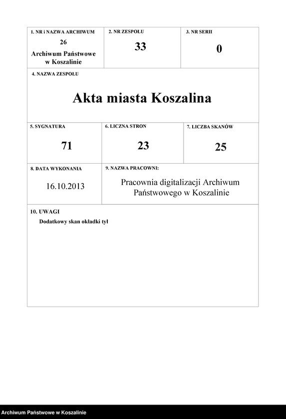 Obraz 1 z jednostki "Grenzen der Stadt Cöslin. Vol. I: 1558/1698 (Abschrift einer Urkunde von 1337)"