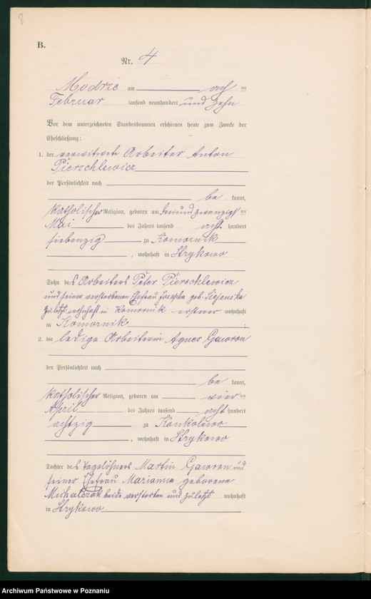 Obraz 10 z jednostki "Heirats-Neben-Register"