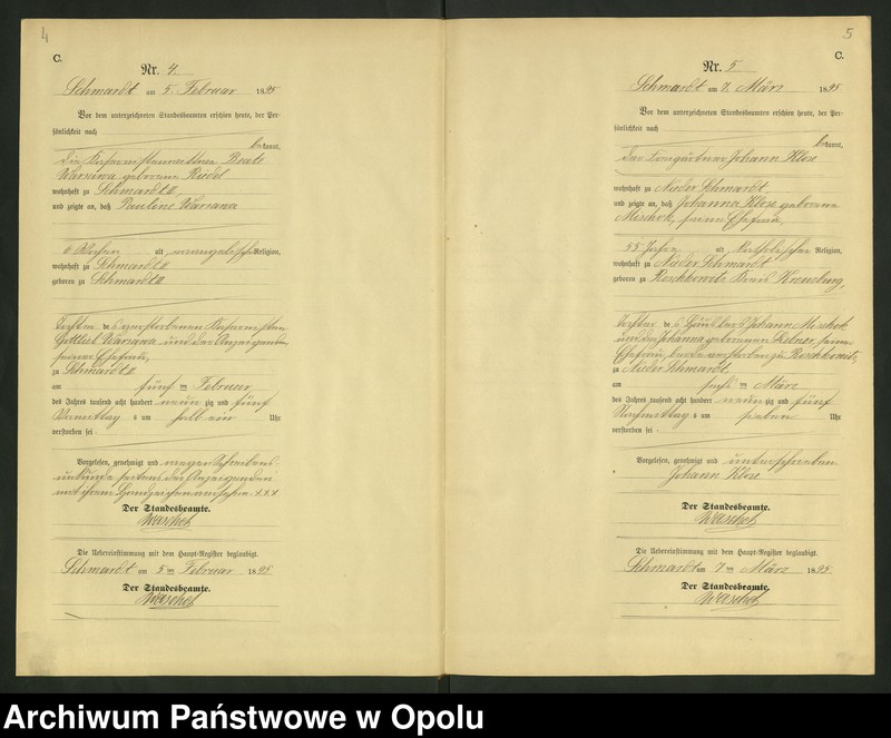 image.from.unit.number "Sterbe-Neben-Register Standesamts Schmardt pro 1895"