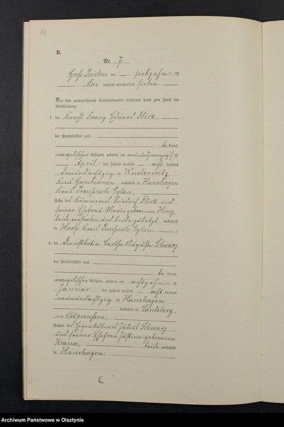 image.from.unit.number "Heiraths-Neben-Register Nr 1 - 19"