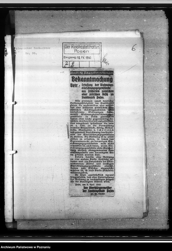 Obraz 10 z jednostki "Reichseigene Wohngebäude. Möbel in reichseigenen Wohnungen. Generalia"