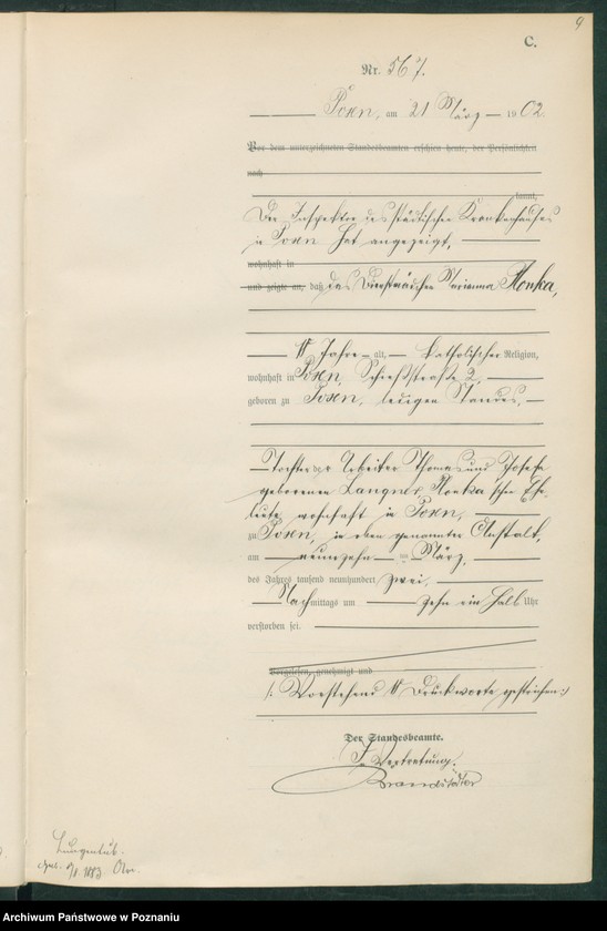 Obraz 12 z jednostki "Księga miejscowa zgonów t. II"