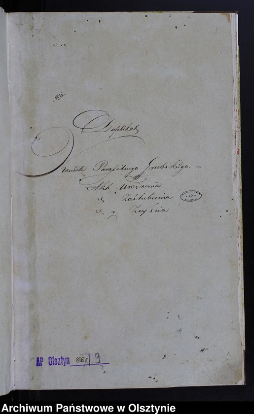 image.from.unit.number "Duplicat Urodzenia, Zaślubienia i Zeyścia Parafii Grzebsk z roku 1833-go"