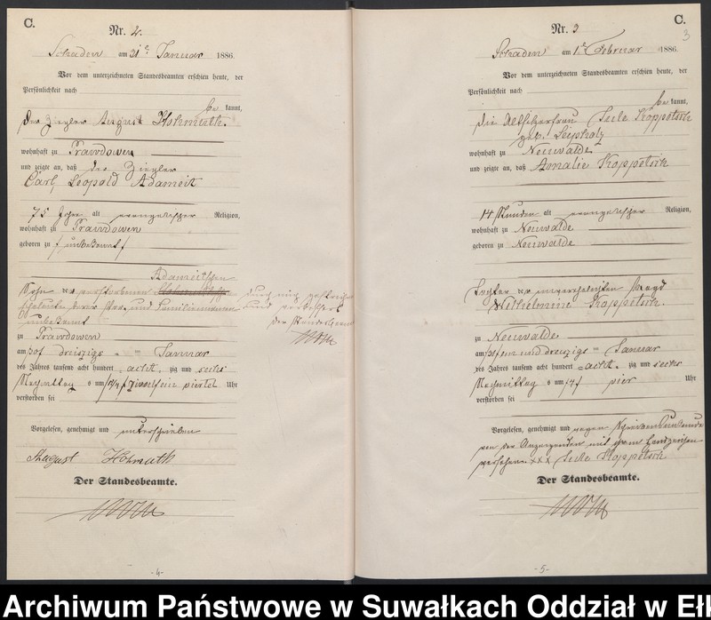 image.from.unit.number "Sterbe-Haupt-Register des Königlich Preussischen Standes-Amtes Schaden Kreis Sensburg"