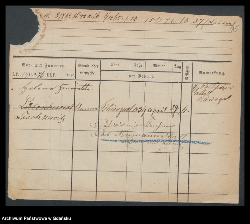 image.from.unit.number "Karty meldunkowe: Lischick - Liwsky"