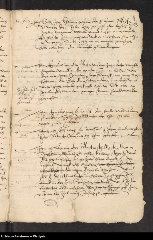 image.from.unit.number "Hohenstein [ Olsztynek].Tuchmacher. Gewerksrolle (darin n. Rolle v. [von] J. [Jahre] 1439)"