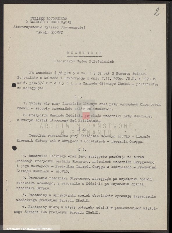 Obraz 8 z jednostki "Regulamin Rzeczników Sądów Koleżeńskich."