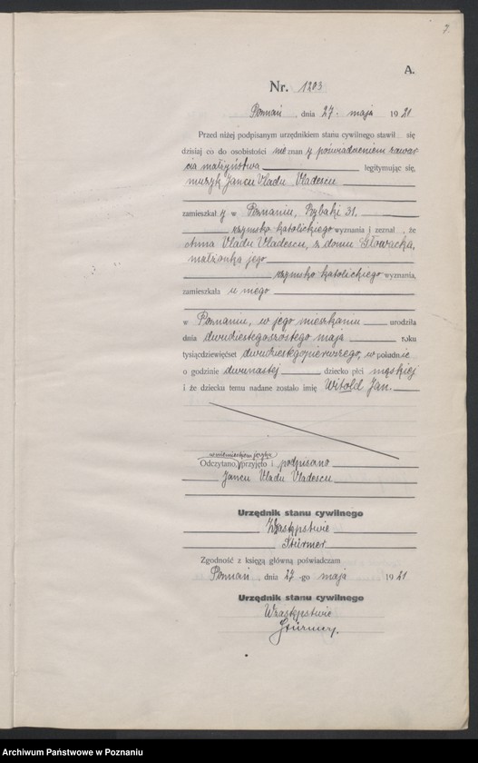 Obraz 9 z jednostki "Księga urodzeń odpis tom IV [Rejestr poboczny urodzeń]"