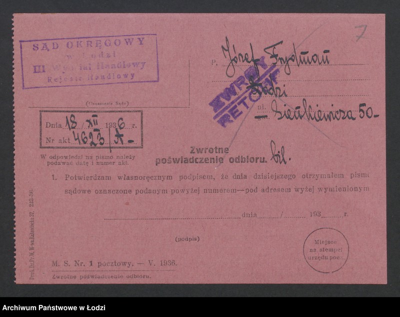 Obraz 9 z jednostki "Józef Frydman - prowadzenie handlu węglem"