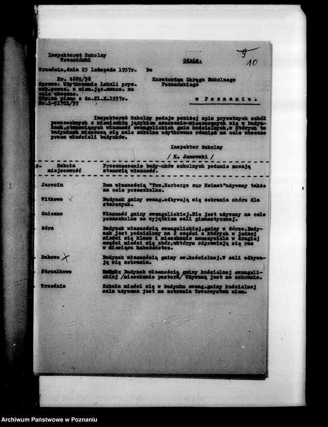 Obraz 13 z jednostki "Prywatna Szkoła Powszechna z niemieckim językiem nauczania w Łubowie powiat Gniezno"