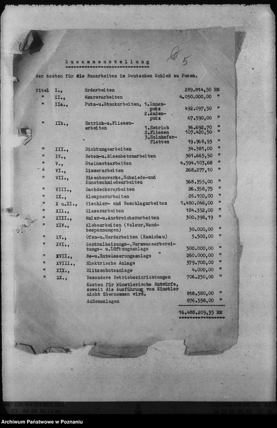 Obraz 9 z jednostki "Kosten der Bauarbeiten im Schloss - Posen"