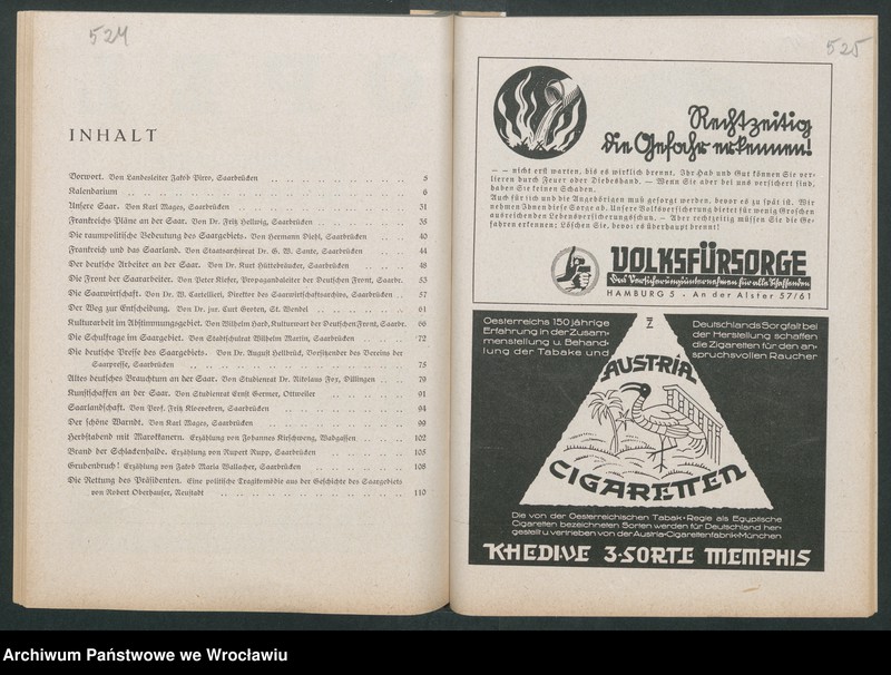 Obraz 6 z kolekcji "Reklamy znanych marek w roczniku „Unsere Saar” z 1935 roku111"